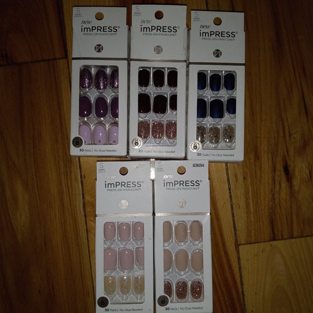 5 sets SHORT LENGTH Press on/glue in Nails NIB